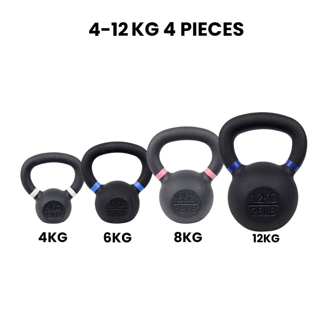 Fitmate Cast Iron kettlebell Set 4 pcs | 4 to 12 kg