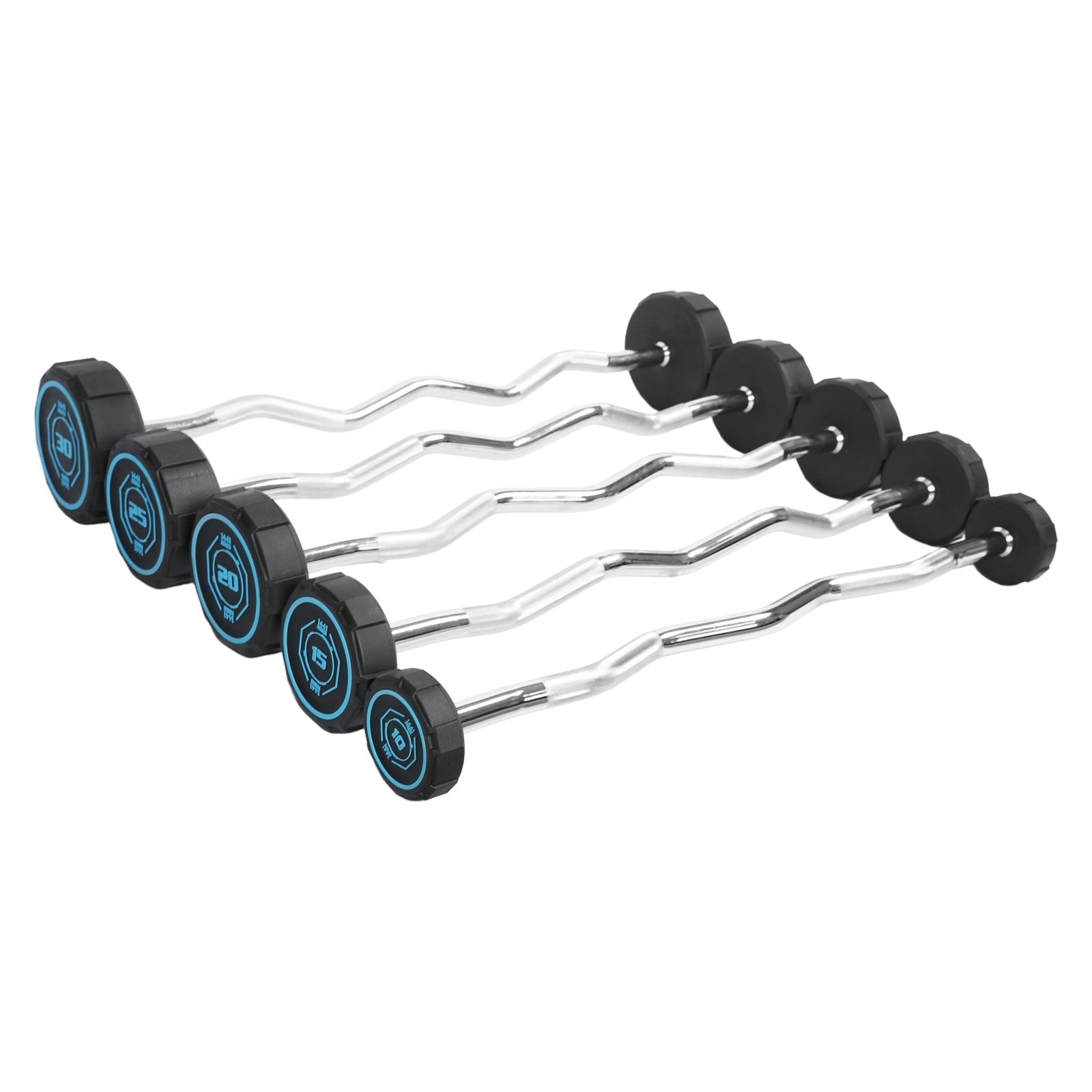 1441 Fitness Fixed Curl PU Barbell Set - 10 Kg to 30 Kg - Bundle Offer