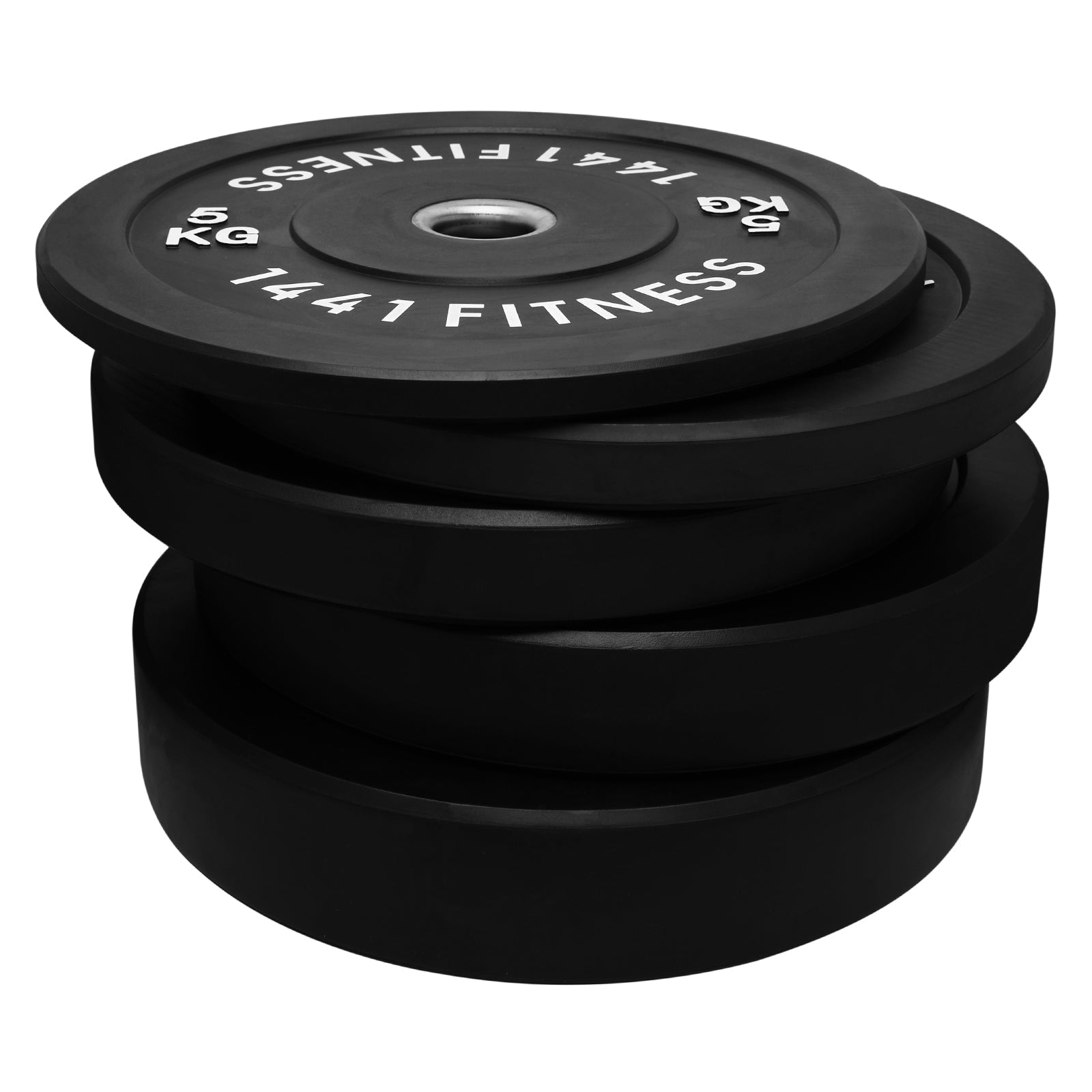 1441 Fitness Black Bumper Plates with 7 Ft Olympic Bar - 100 Kg Set - Bundle Offer