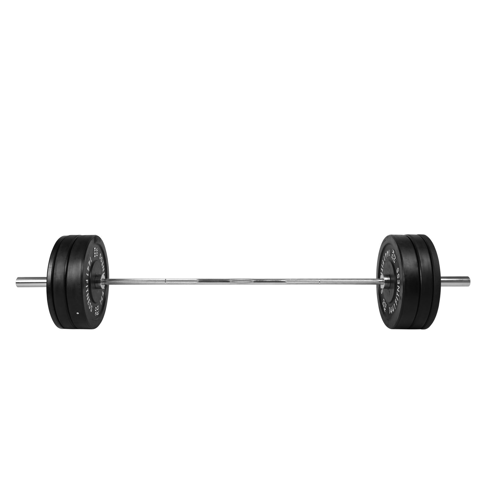 1441 Fitness Black Bumper Plates with 7 Ft Olympic Bar - 100 Kg Set - Bundle Offer