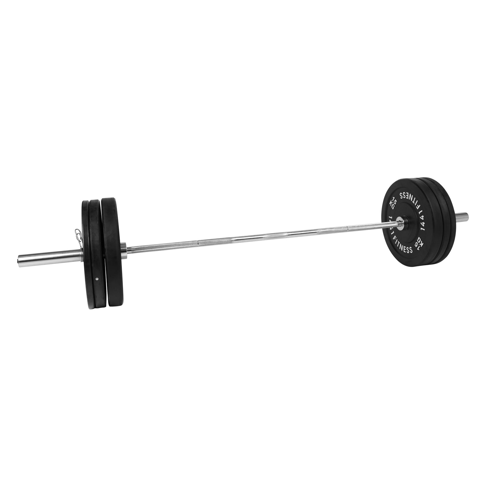 1441 Fitness Black Bumper Plates with 7 Ft Olympic Bar - 100 Kg Set - Bundle Offer