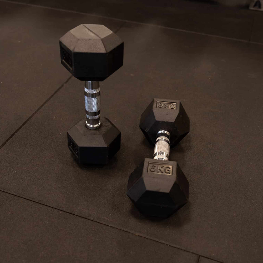 1441 Fitness Rubber Hex Dumbbells Set - 2.5 Kg - 50 Kg ( 20 Pairs ) - Bundle Offer