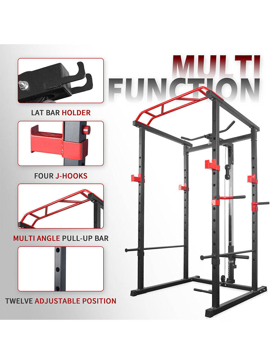 1441 Fitness Squat Rack With Lat Pull down - J008