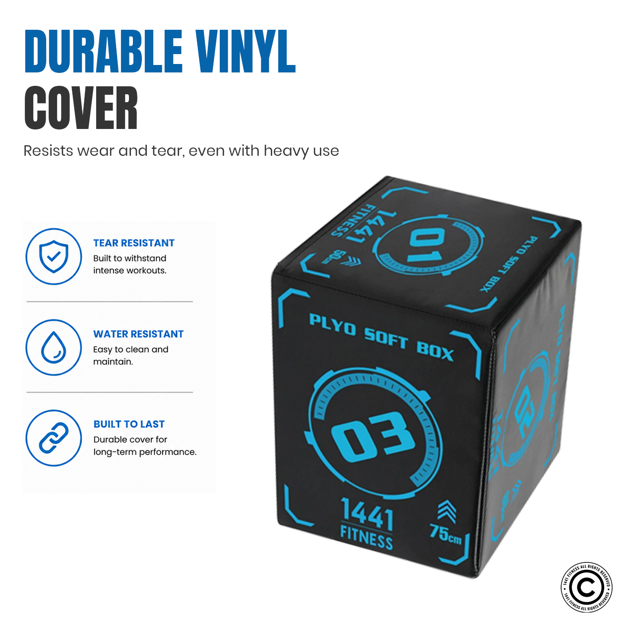 1441 Fitness 3 in 1 Foam Premium Plyometric Box