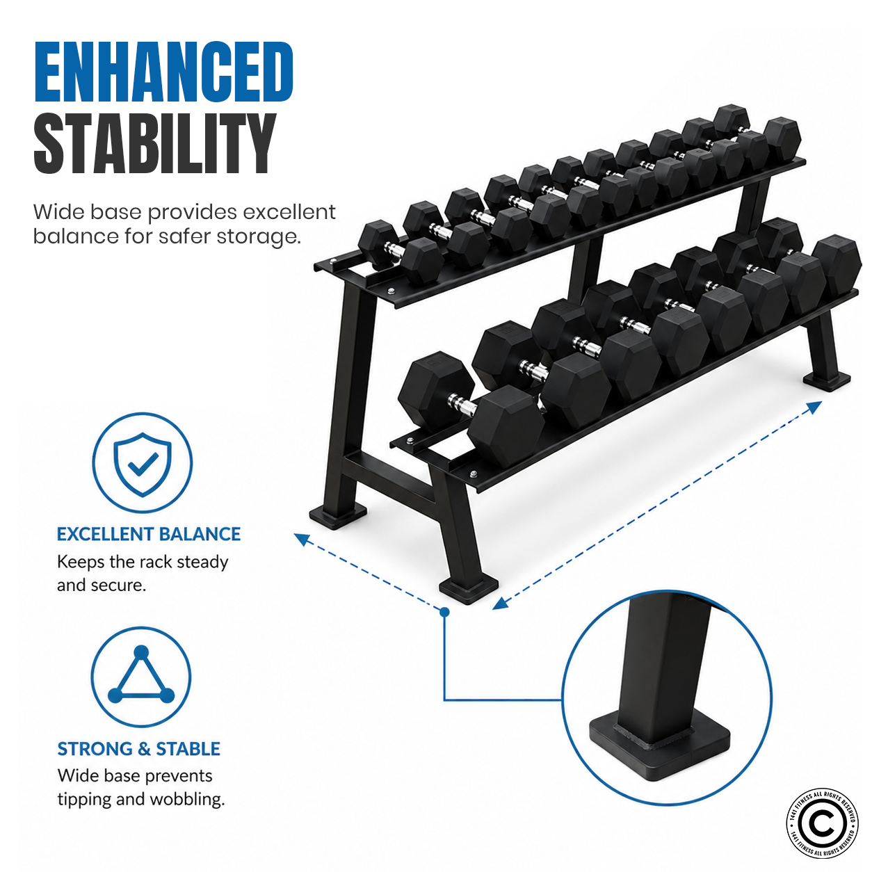 1441 Fitness 2 Tier Hex Dumbbell Rack