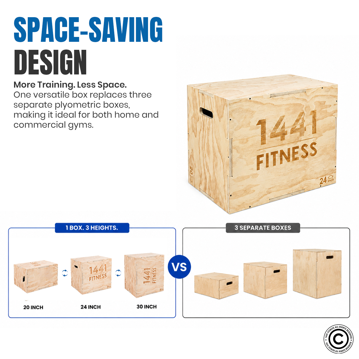 1441 Fitness Wooden Plyo box