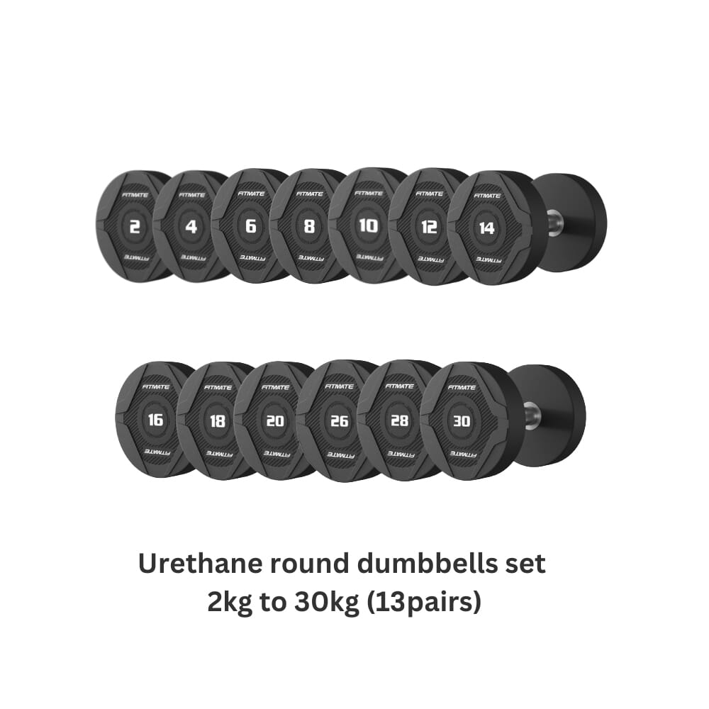 Fitmate PU Round Dumbbell 2-30 kg Set
