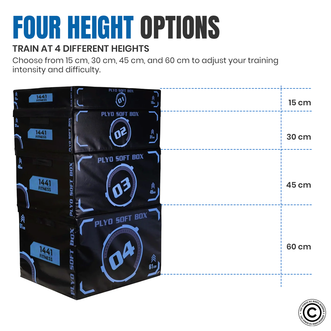 1441 Fitness 4 in 1 Adjustable Plyo Box