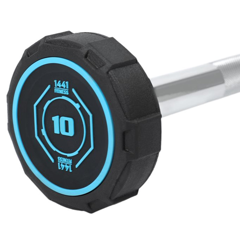 1441 Fitness Fixed Curl PU Barbell Set - 10 Kg to 30 Kg - Bundle Offer