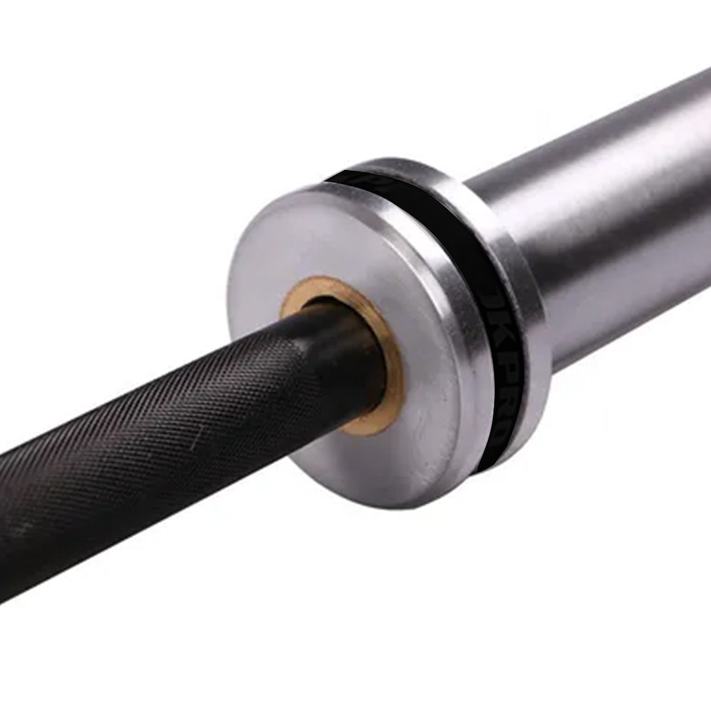 1441 Fitness 7 Ft Power Lifting Barbell Bar - Black/Chrome