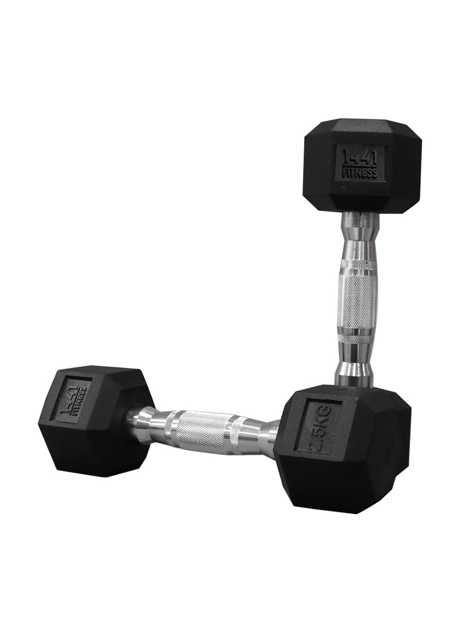 1441 Fitness Rubber Hex Dumbbells Set - 2.5 Kg - 50 Kg ( 20 Pairs ) - Bundle Offer