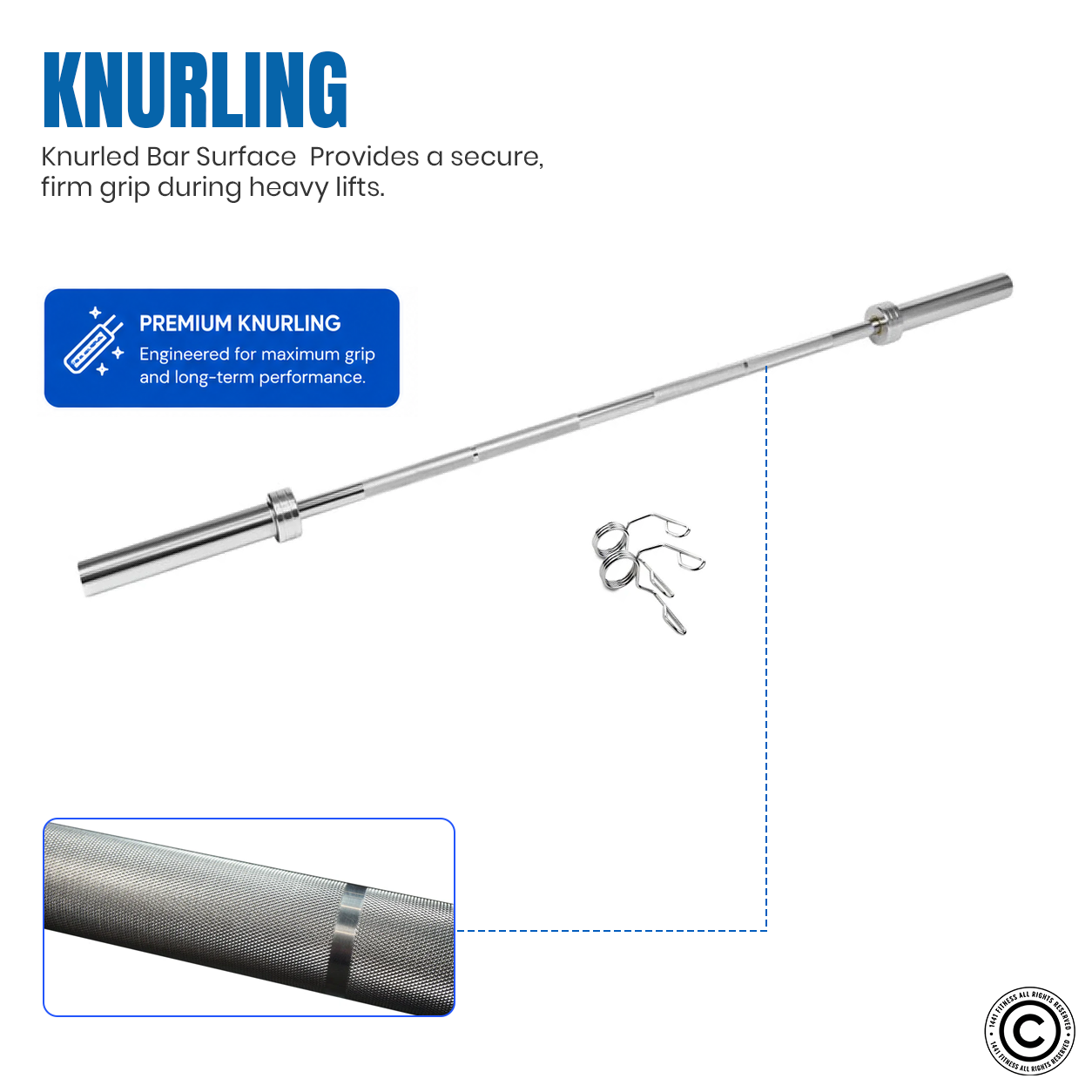 1441 Fitness 6 Ft Olympic Bar with Collars - 15 Kg