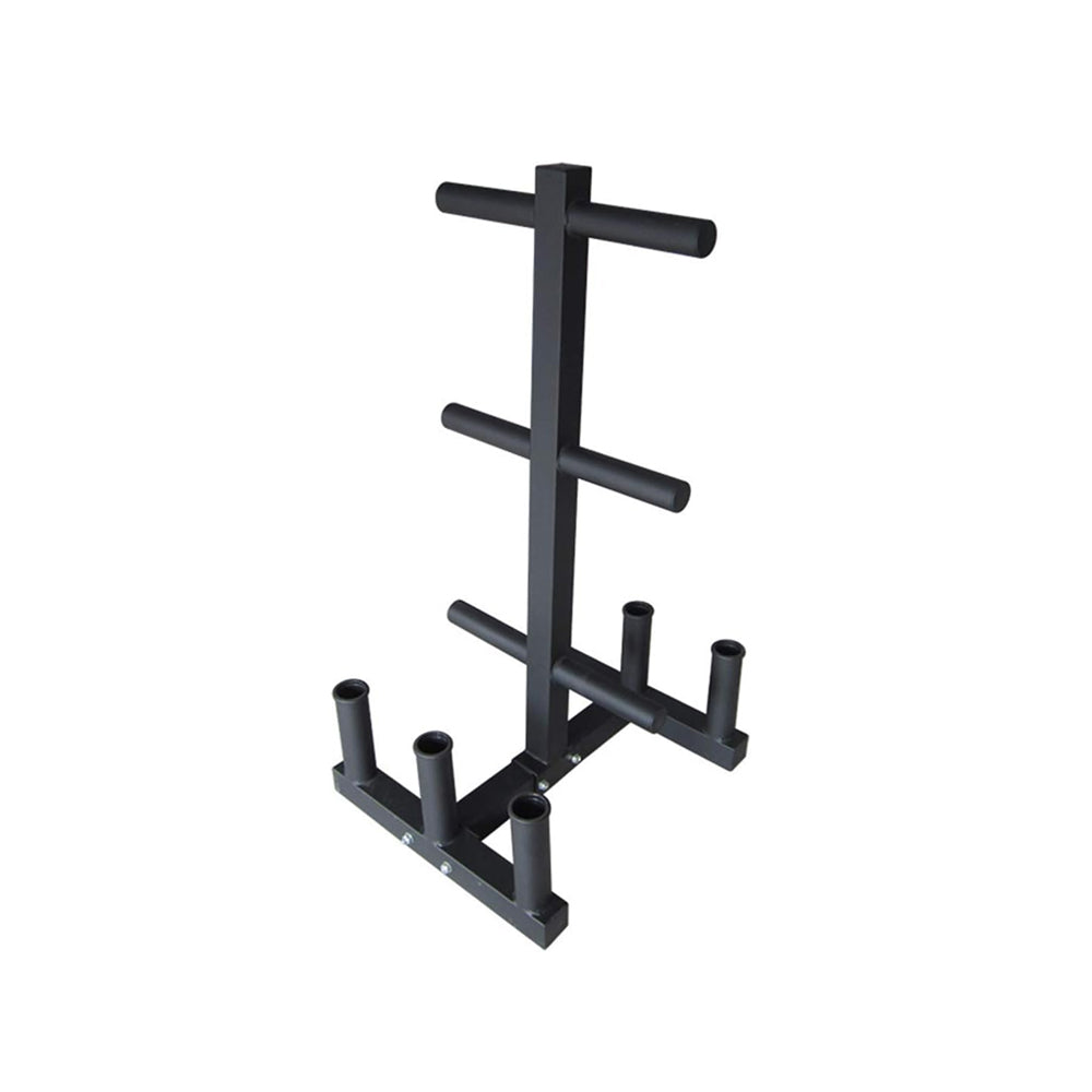 1441 Fitness Commercial Plate Rack with Six Bar Holder - Black