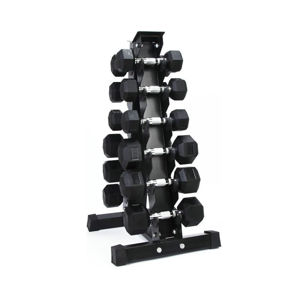 1441 Fitness Hex Dumbbells Set 2.5 Kg to 15 Kg with Vertical Rack - Bundle Offer
