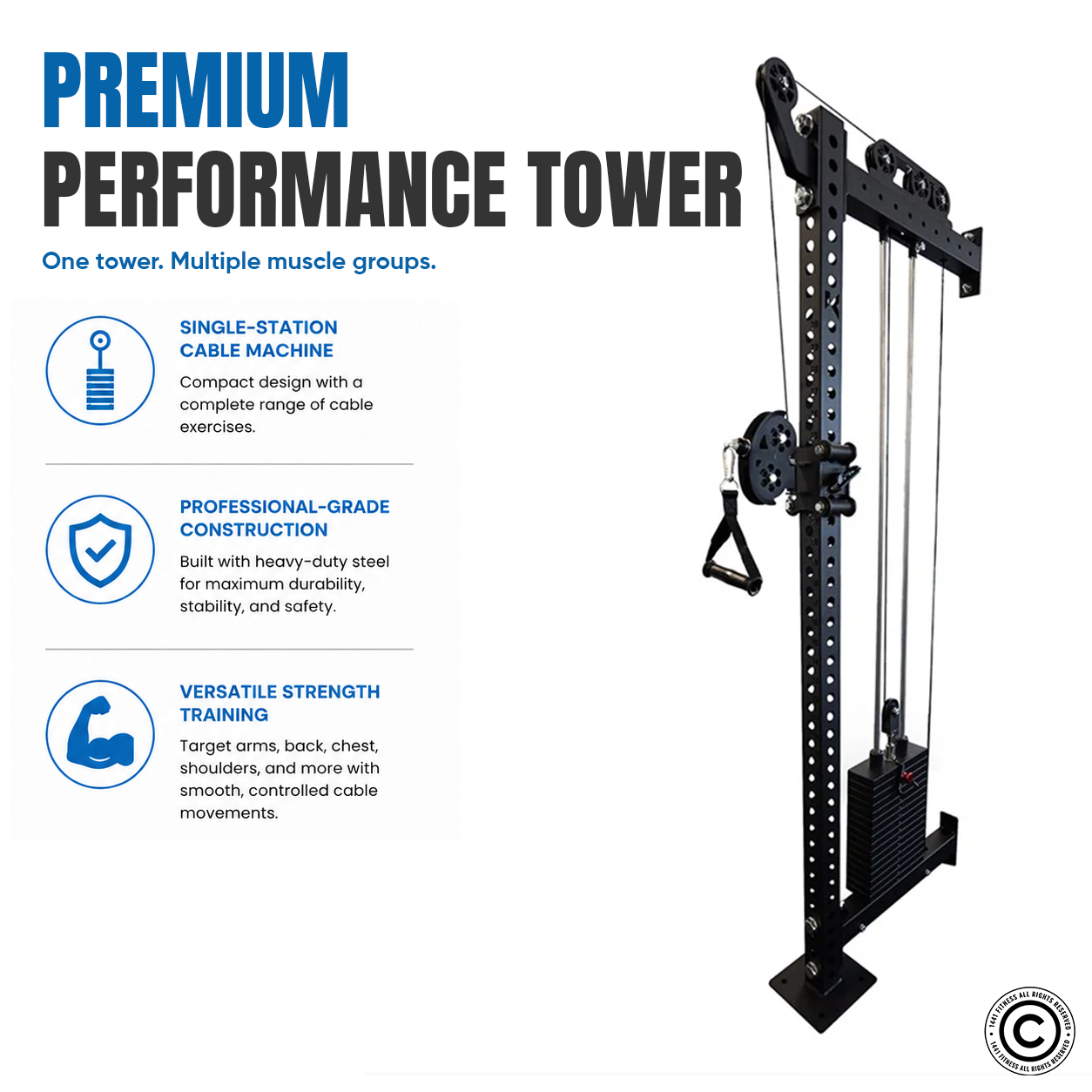 1441 Fitness Wall Mounted Single Pulley Station