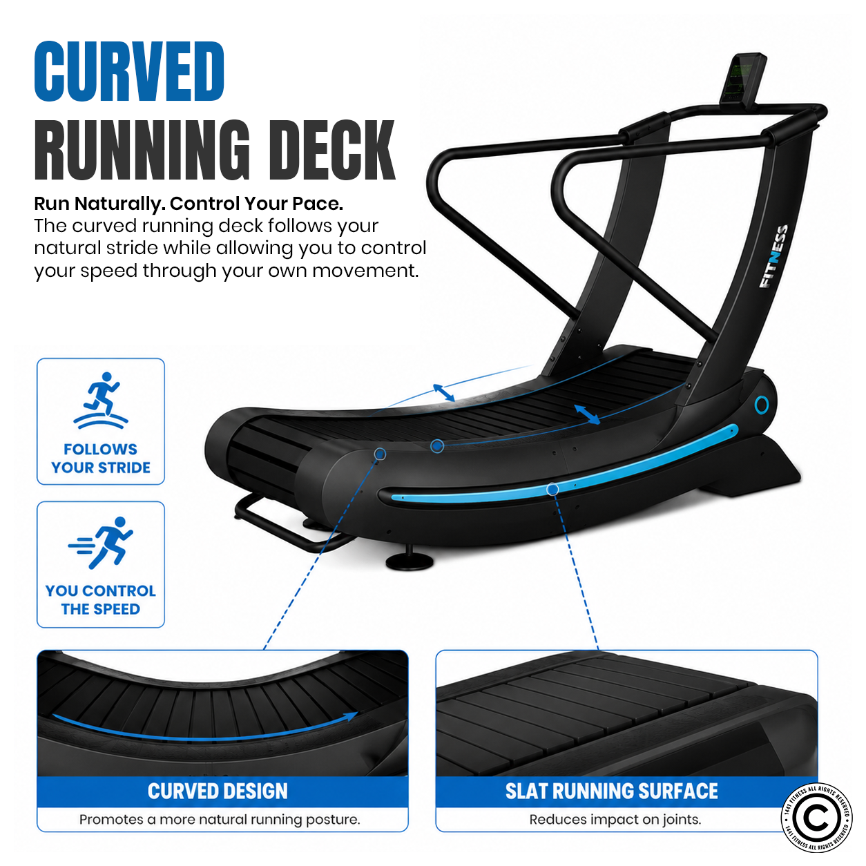 1441 Fitness Curved Treadmill - 41FLC90