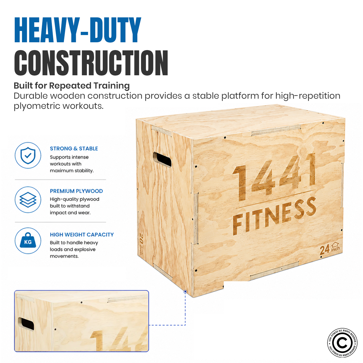 1441 Fitness Wooden Plyo box
