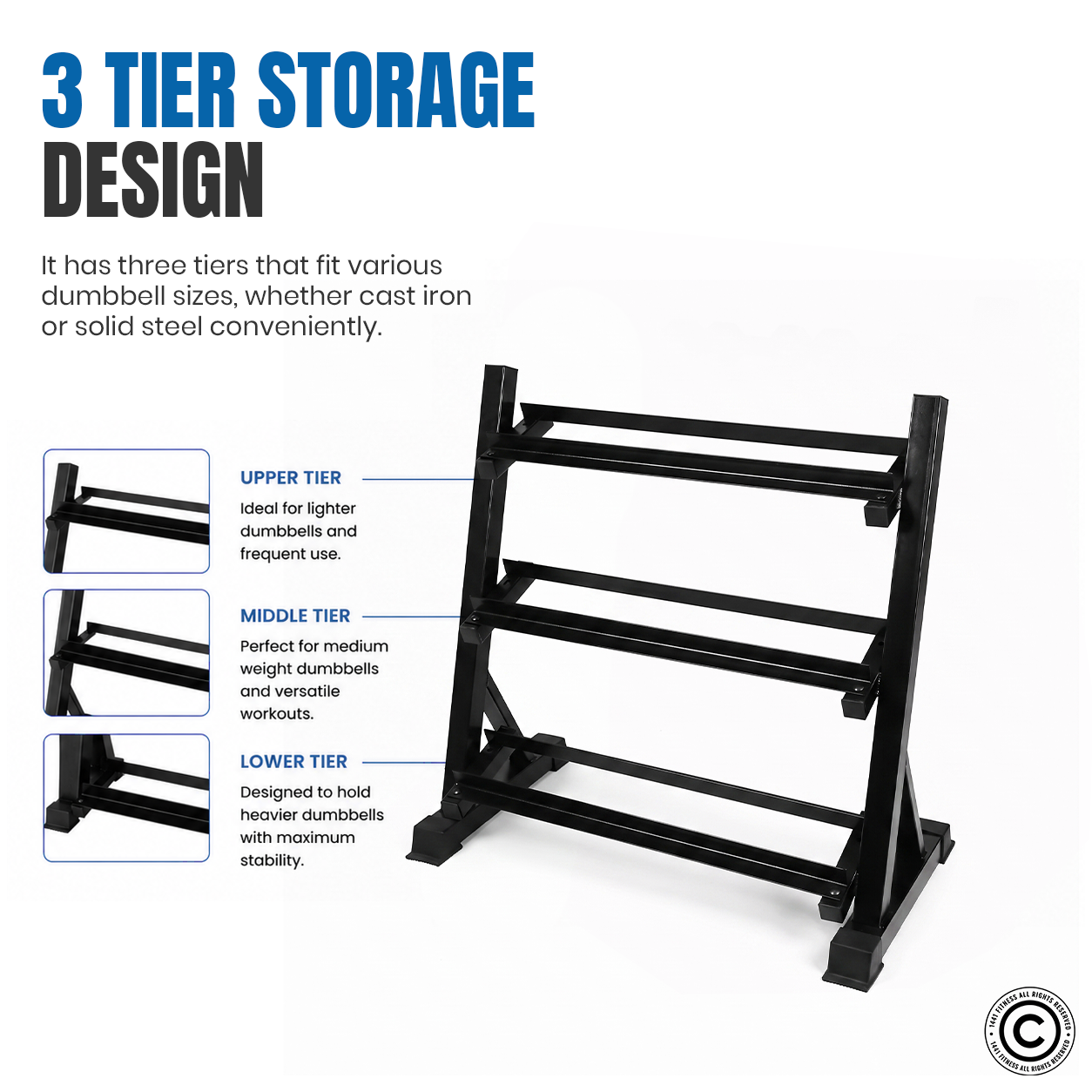1441 Fitness Dumbbell Rack - 8 Pairs