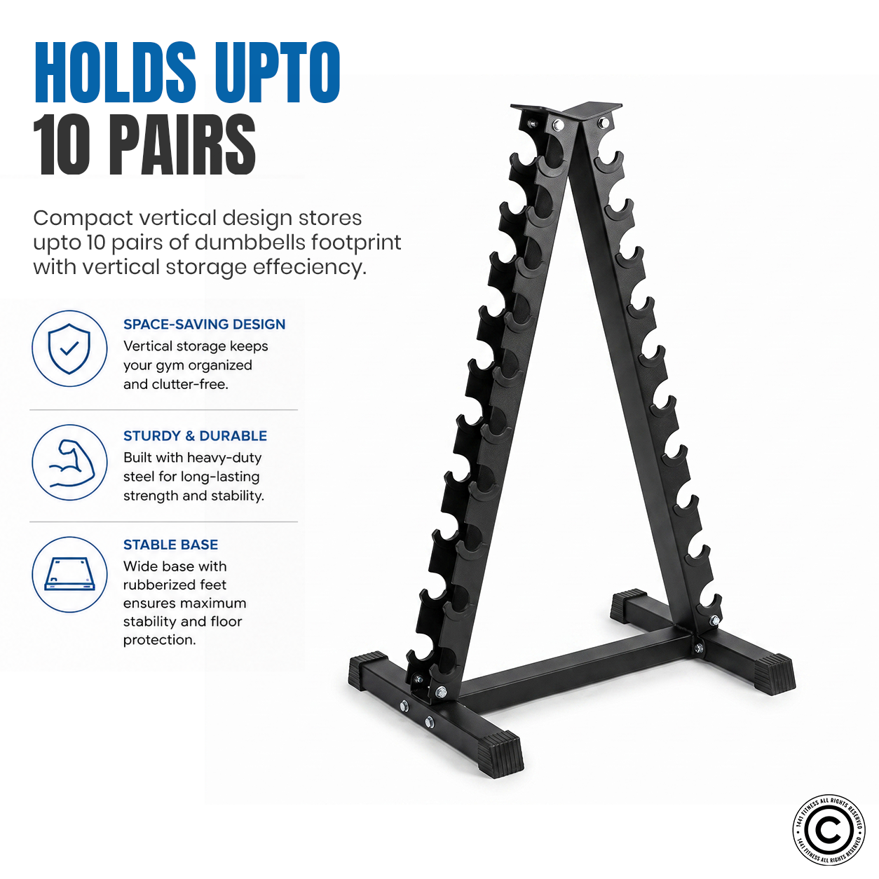 1441 Fitness Vertical Dumbbell Rack - 10 Pair