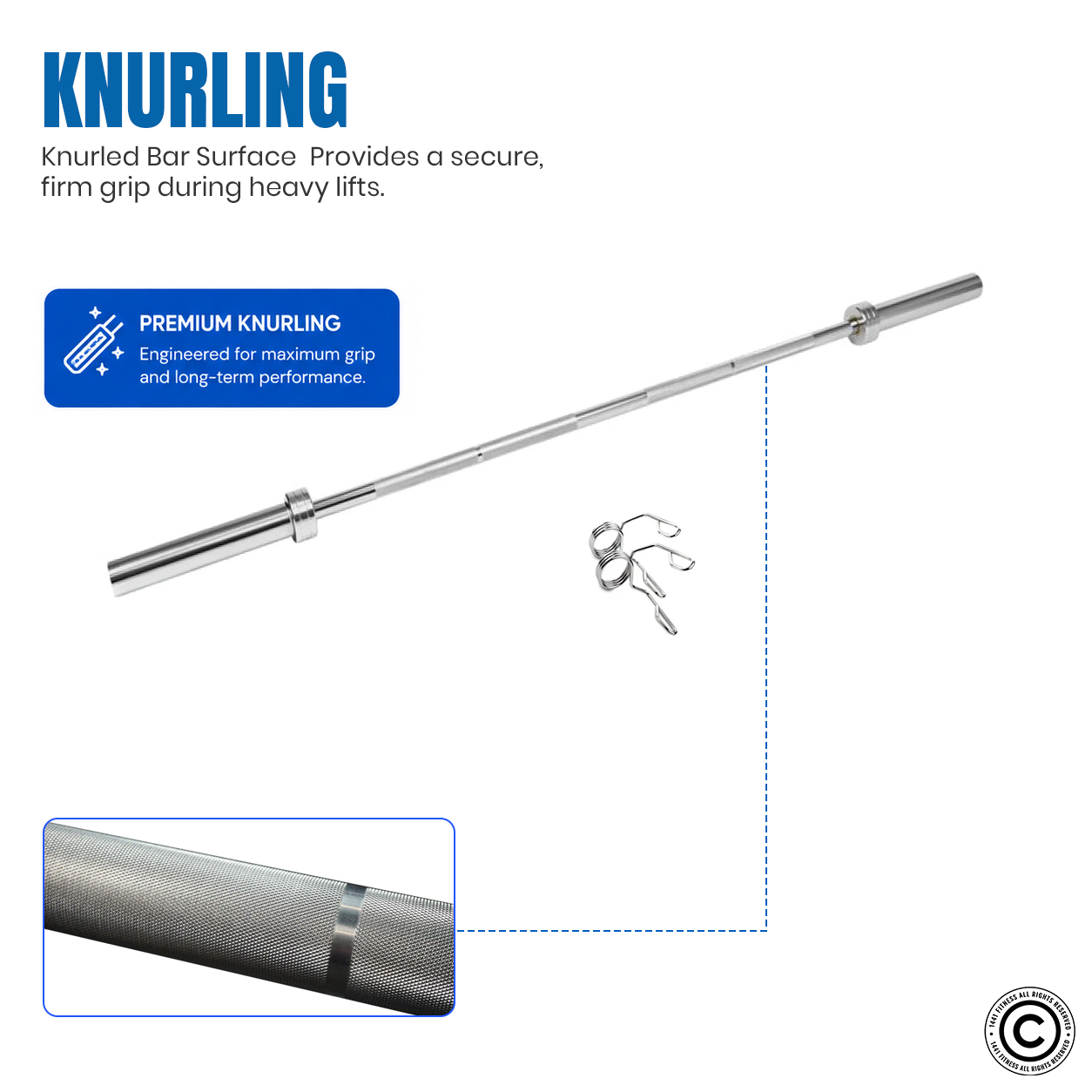 1441 Fitness 5 Ft Olympic Bar with Collars - 10 Kg