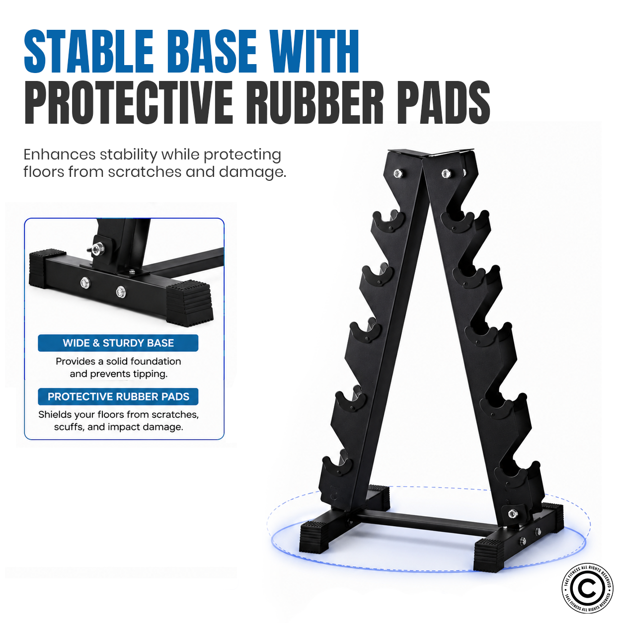 1441 Fitness Vertical Dumbbell Rack - 6 Pairs