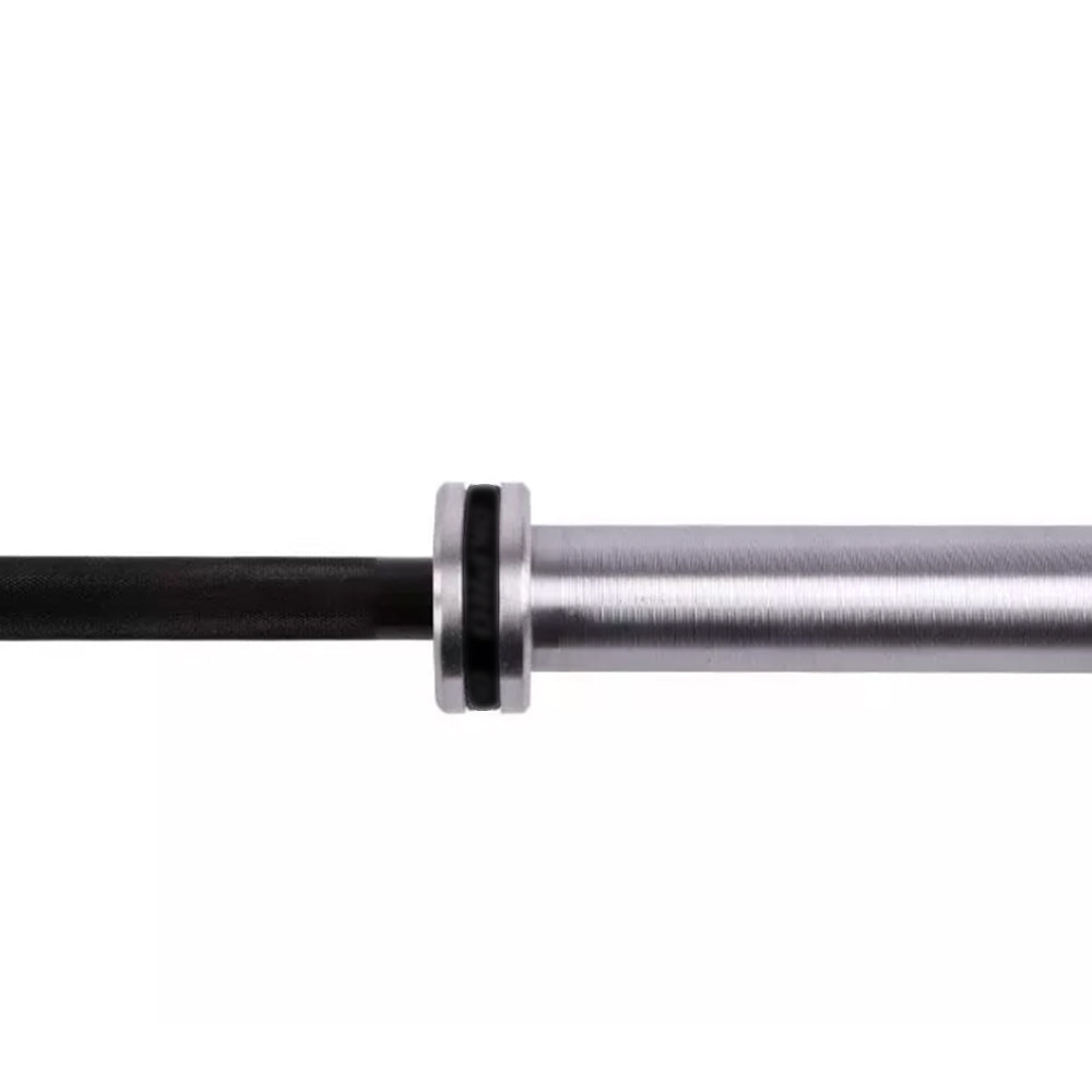 1441 Fitness 7 Ft Power Lifting Barbell Bar - Black/Chrome