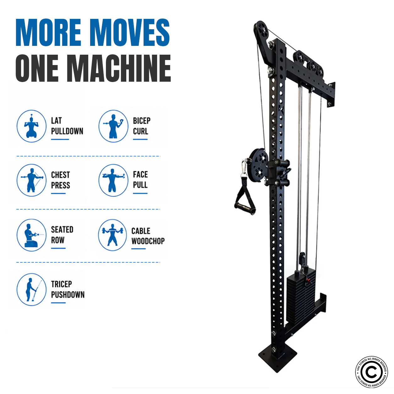 1441 Fitness Wall Mounted Single Pulley Station