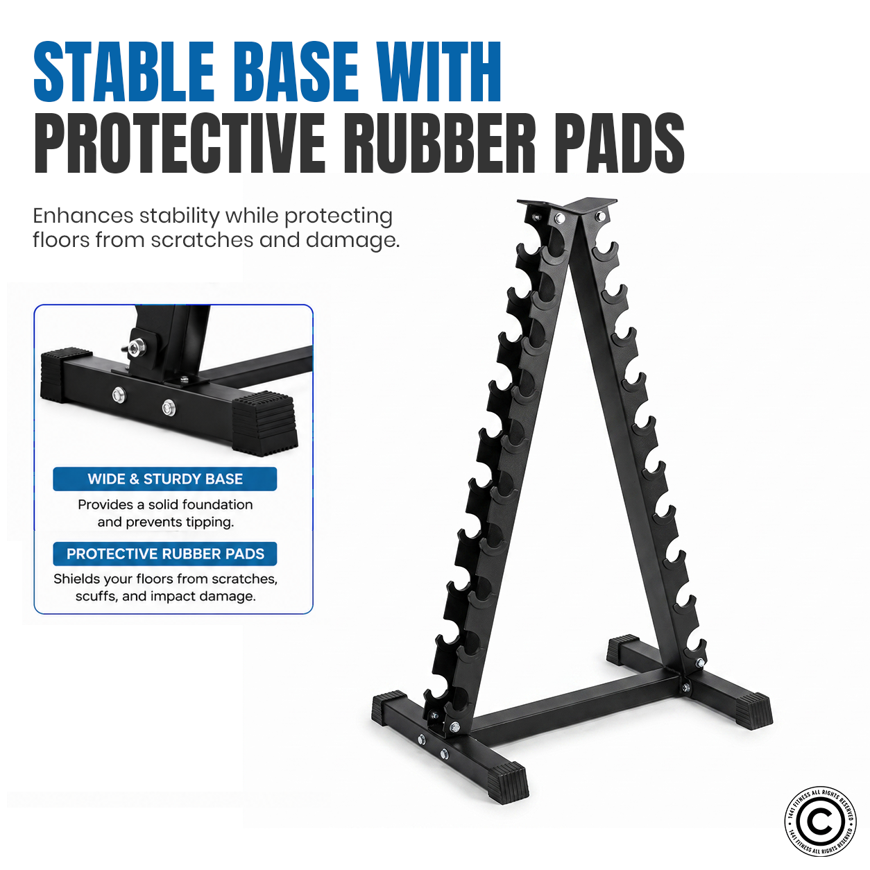 1441 Fitness Vertical Dumbbell Rack - 10 Pair