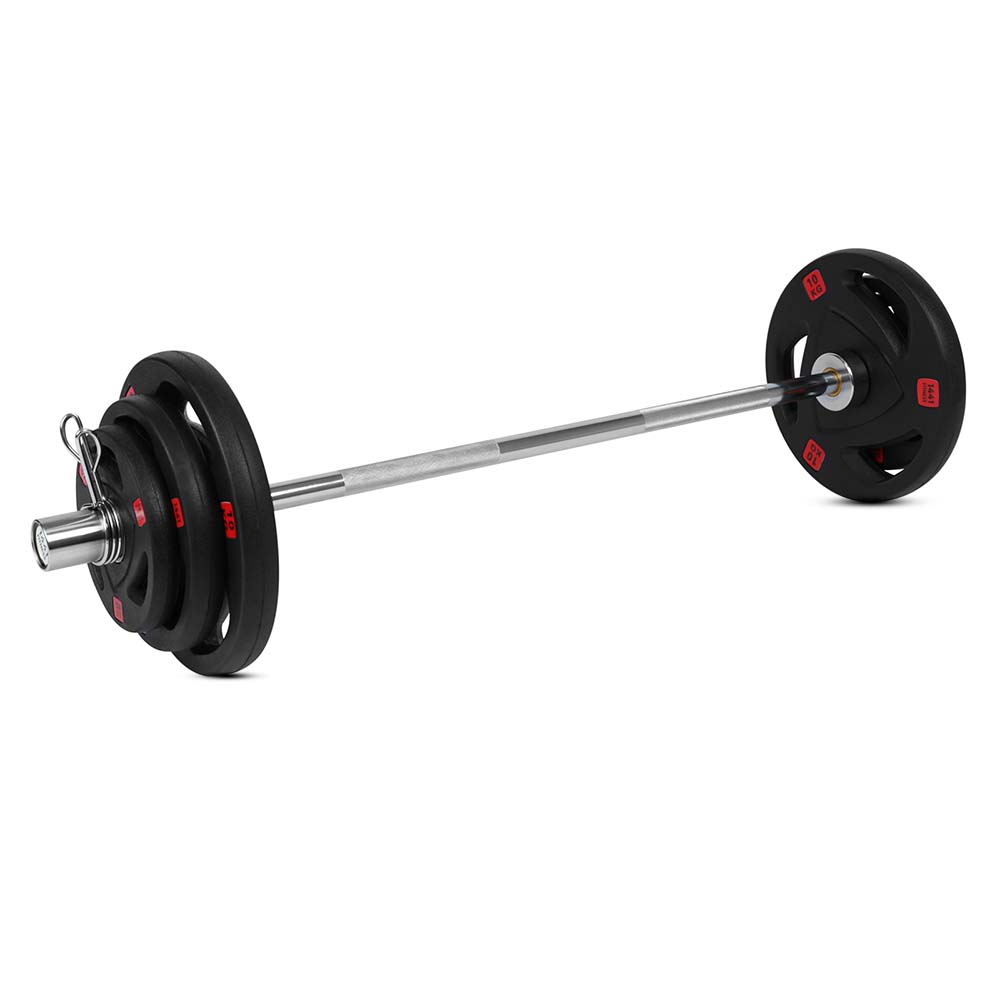 1441 Fitness Tri Grip Plates with 4 Ft Olympic Bar - 42 Kg Set