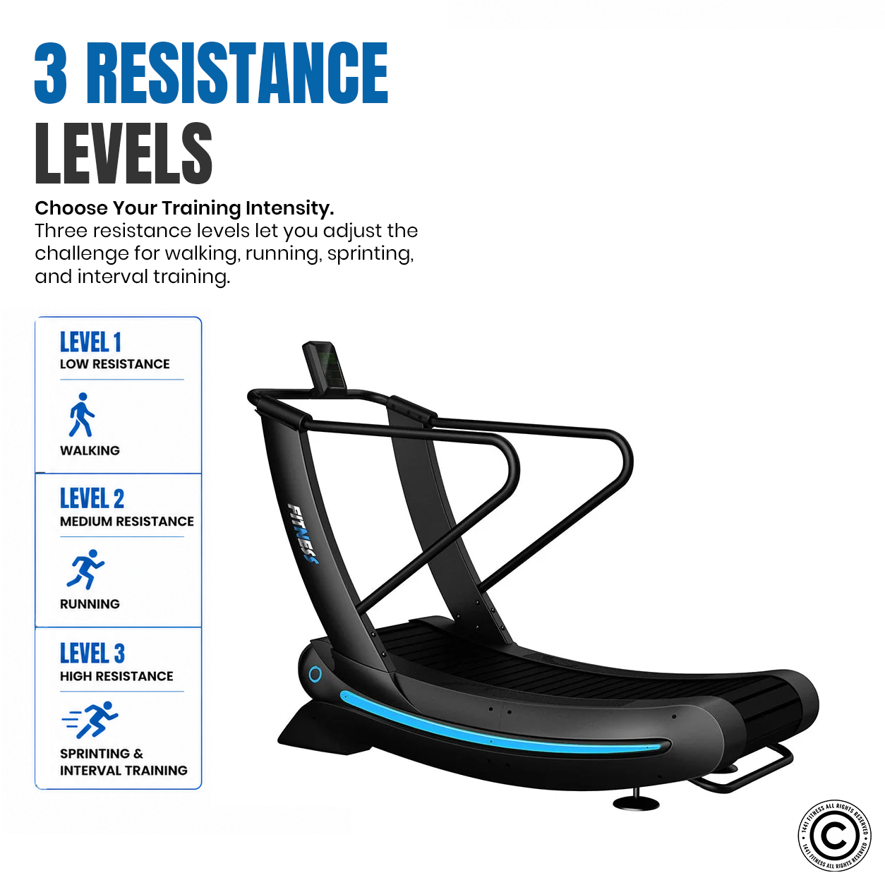 1441 Fitness Curved Treadmill - 41FLC90