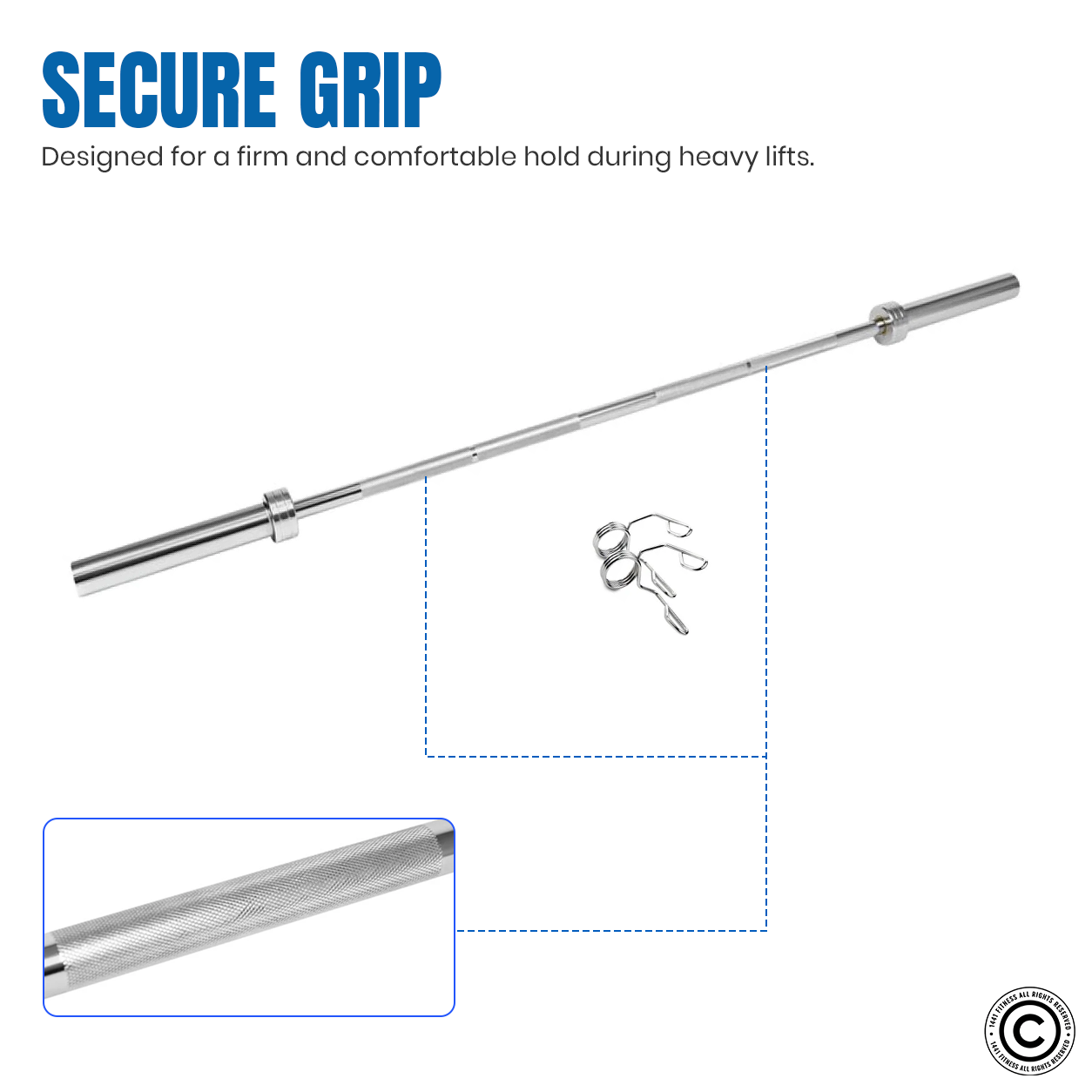 1441 Fitness 6 Ft Olympic Bar with Collars - 15 Kg