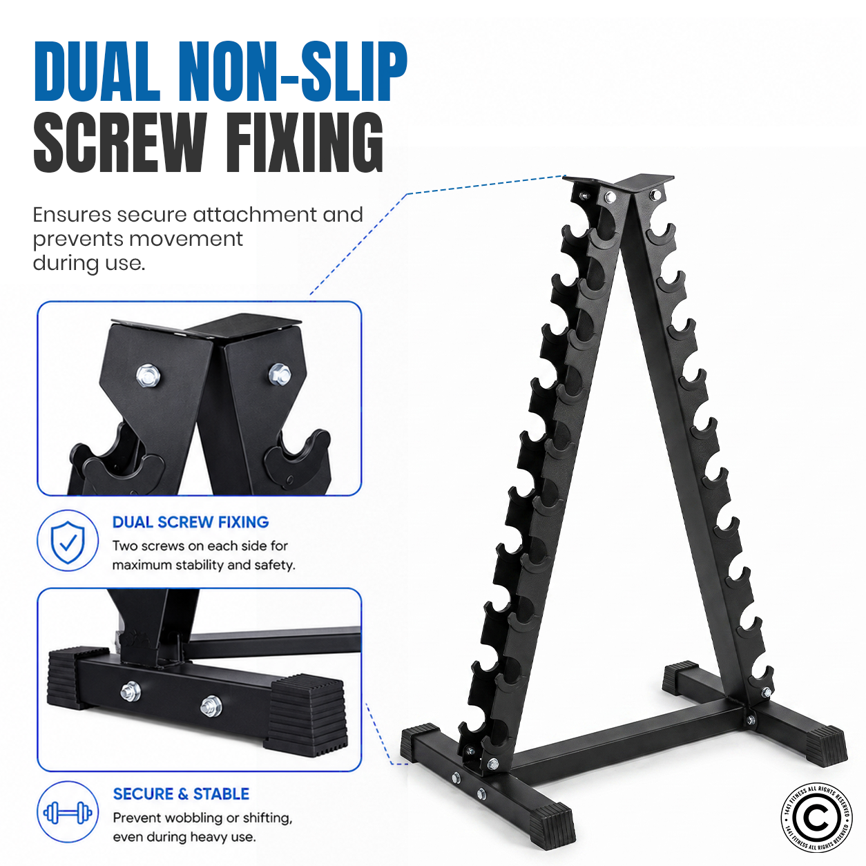 1441 Fitness Vertical Dumbbell Rack - 10 Pair