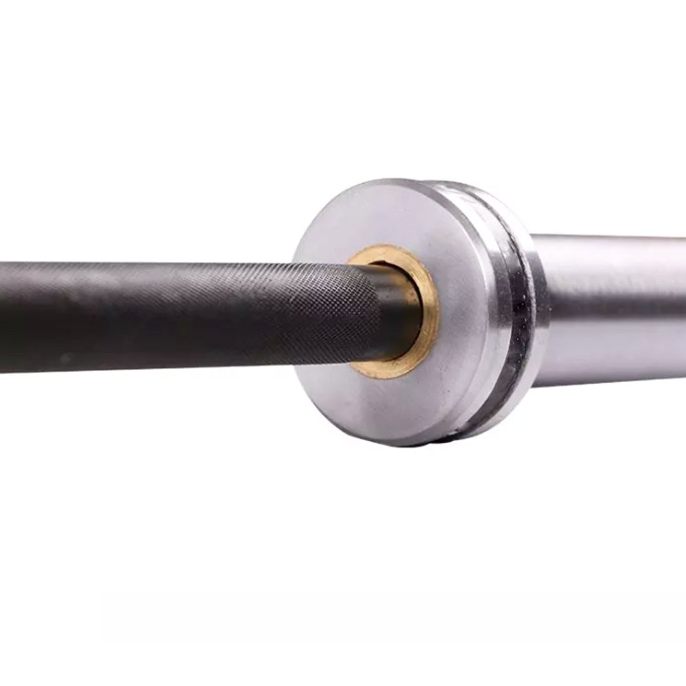 1441 Fitness 7 Ft Power Lifting Barbell Bar - Black/Chrome