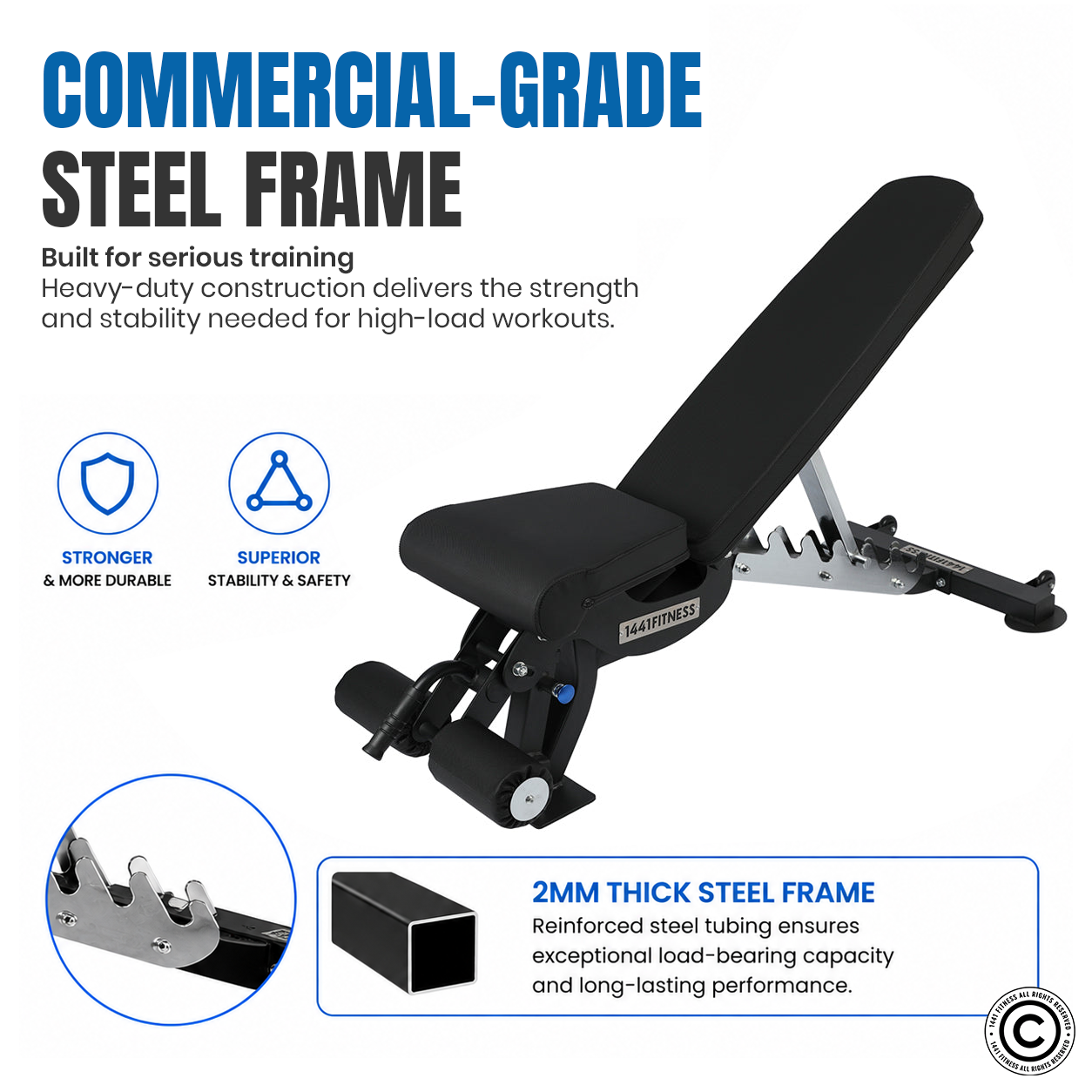 1441 Fitness Adjustable Bench FID - A8007
