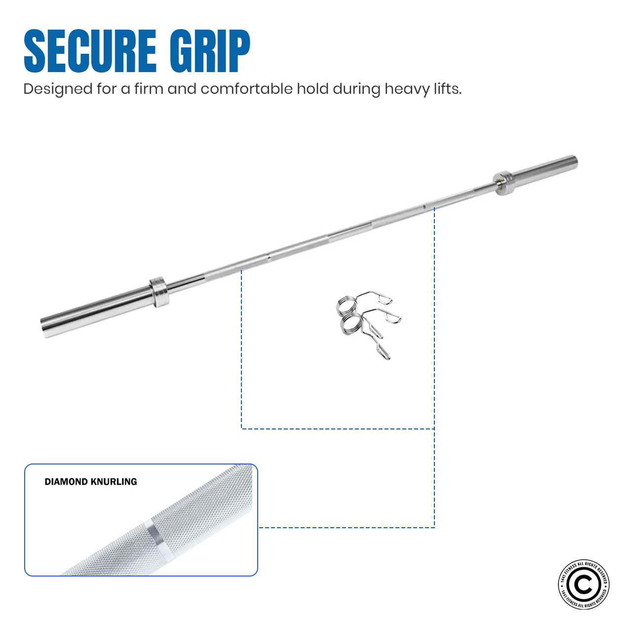 1441 Fitness 5 Ft Olympic Bar with Collars - 10 Kg