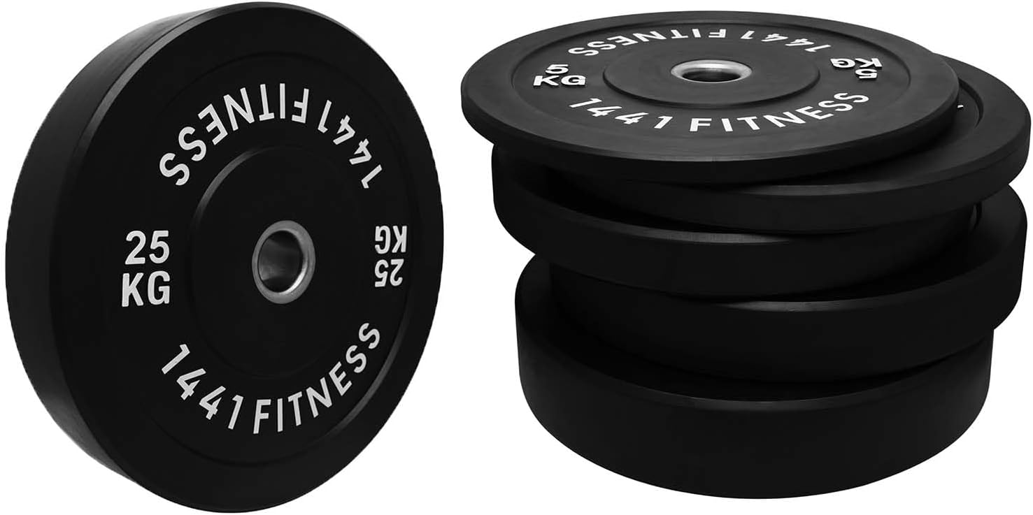 1441 Fitness Black Rubber Bumper Plates (5 KG - 25 KG)