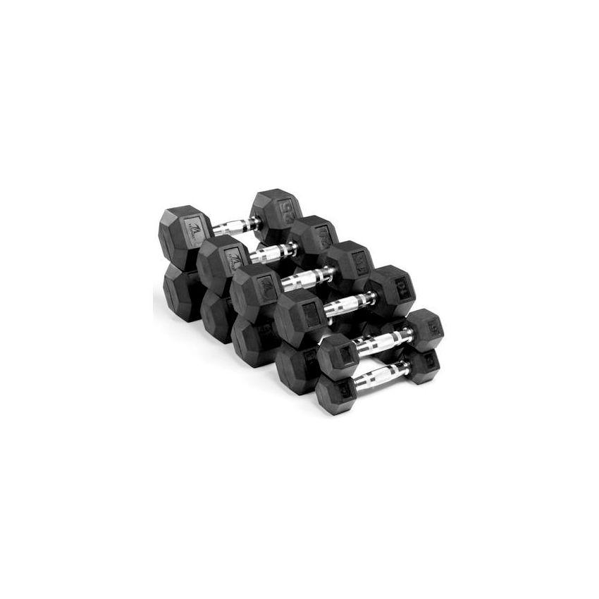 Rubber Coated Hex Dumbbell 10kg Pair – Non-Slip Floor Safe