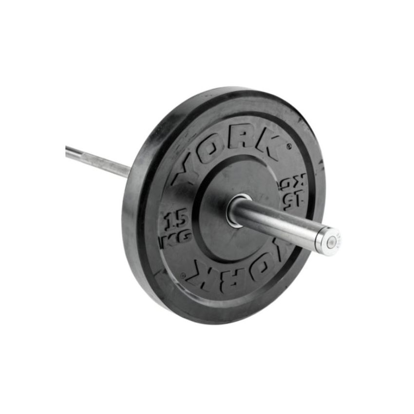 York Rubber Olympic Weight Plate 15KG Black – Standard Gym Barbell Plate