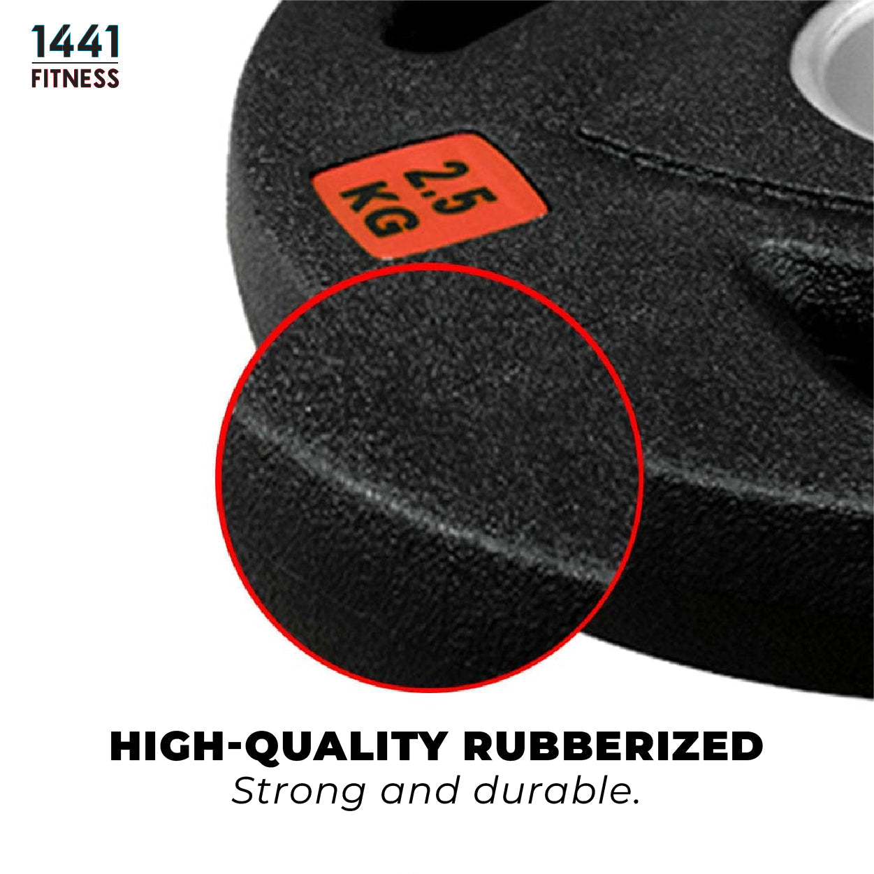 1441 Fitness Tri Grip Olympic Rubber Plates 2.5 Kg to 20 Kg