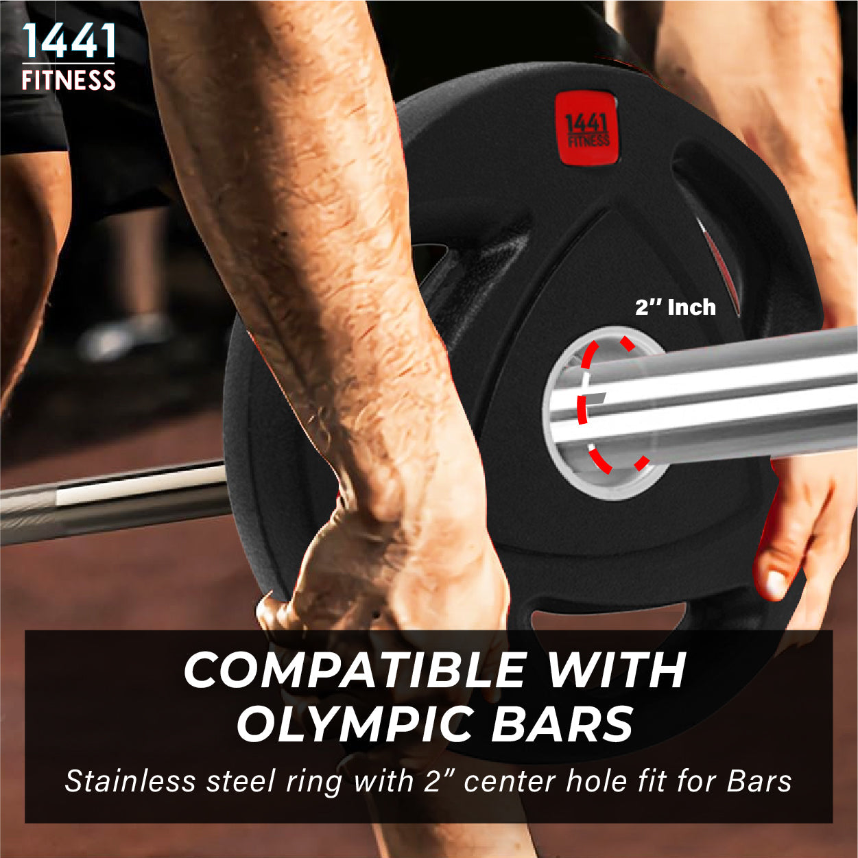 1441 Fitness Tri Grip Olympic Rubber Plates 2.5 Kg to 20 Kg