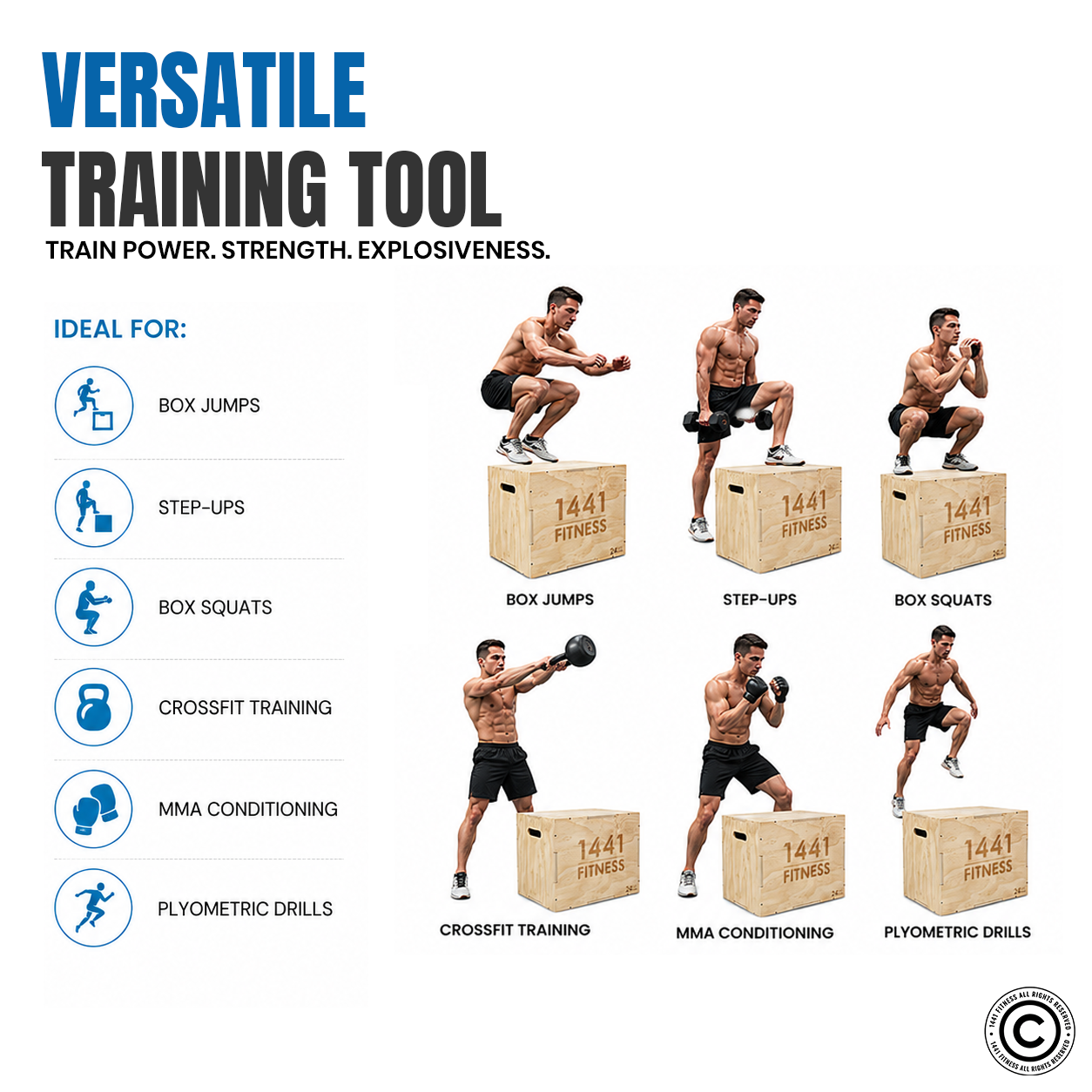 1441 Fitness Wooden Plyo box