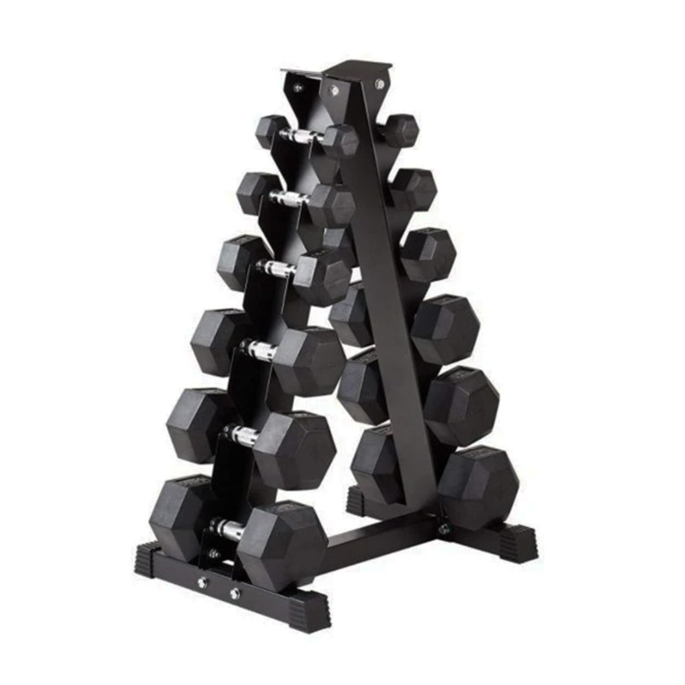 1441 Fitness Hex Dumbbells Set 2.5 Kg to 15 Kg with Vertical Rack - Bundle Offer