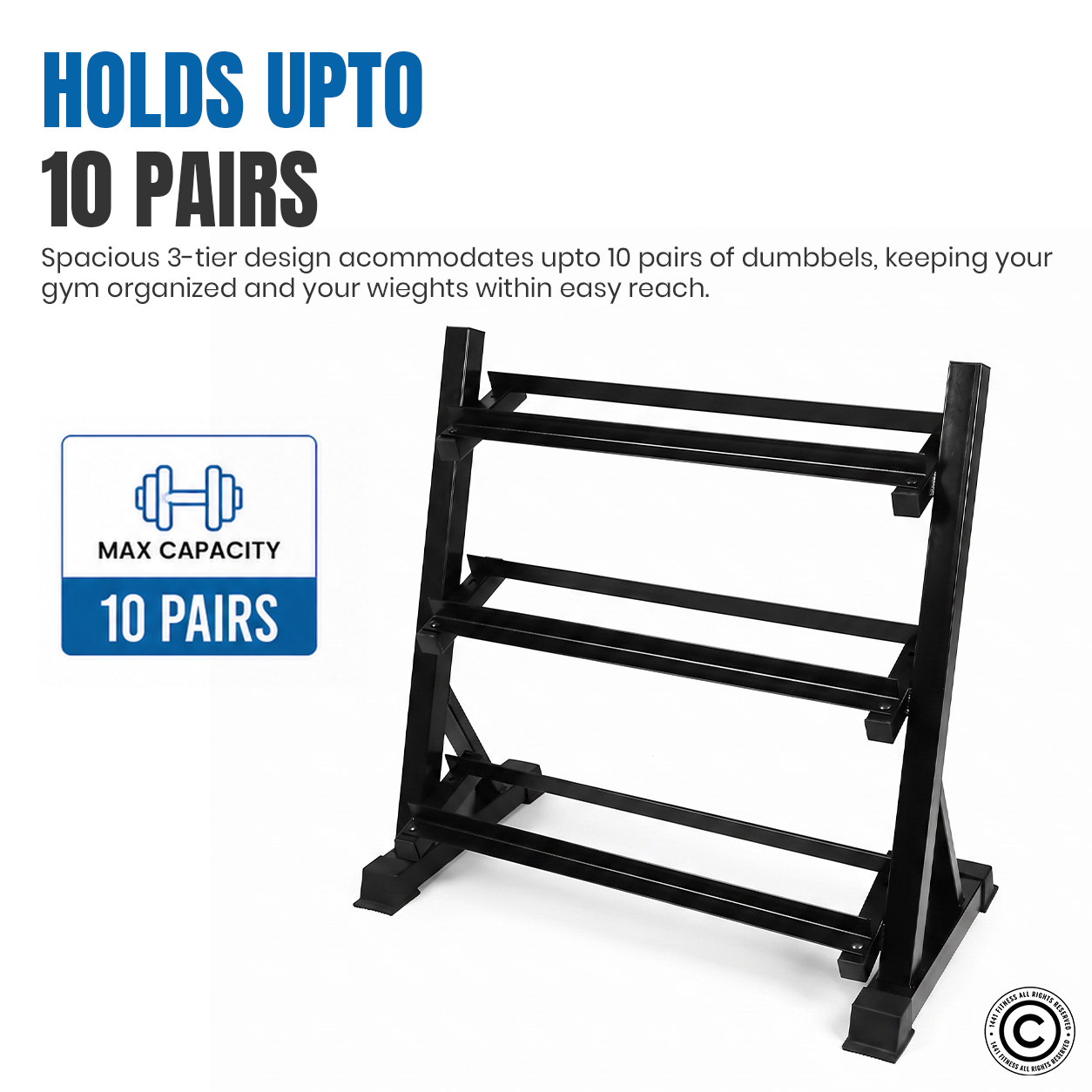 1441 Fitness Dumbbell Rack - 8 Pairs