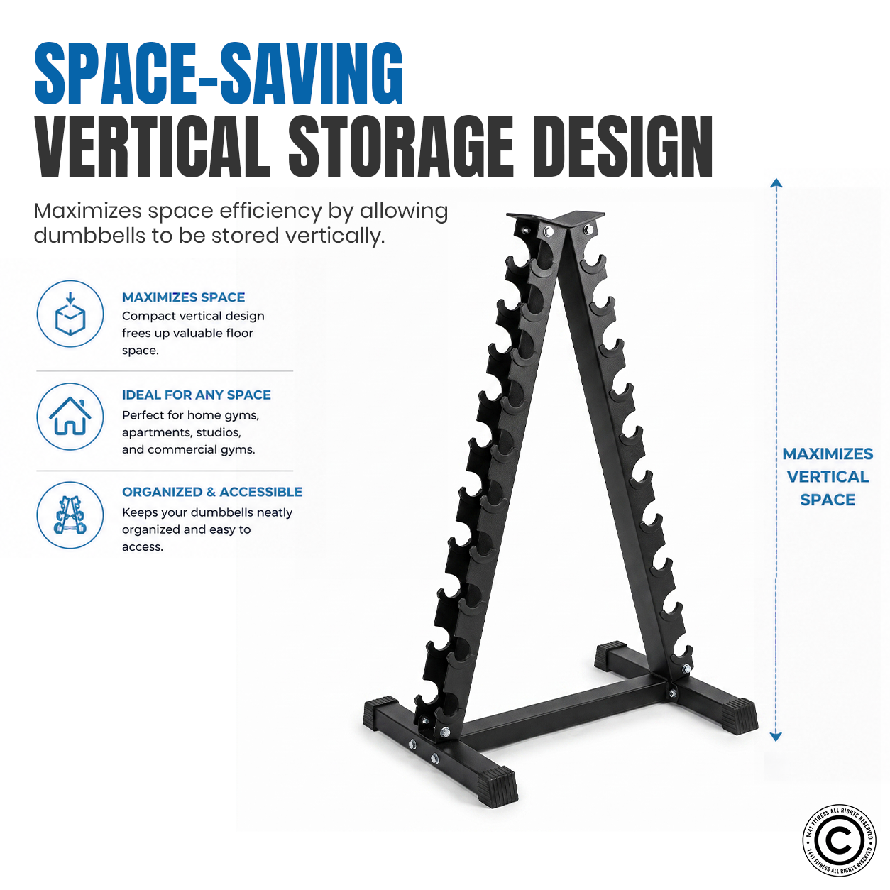 1441 Fitness Vertical Dumbbell Rack - 10 Pair