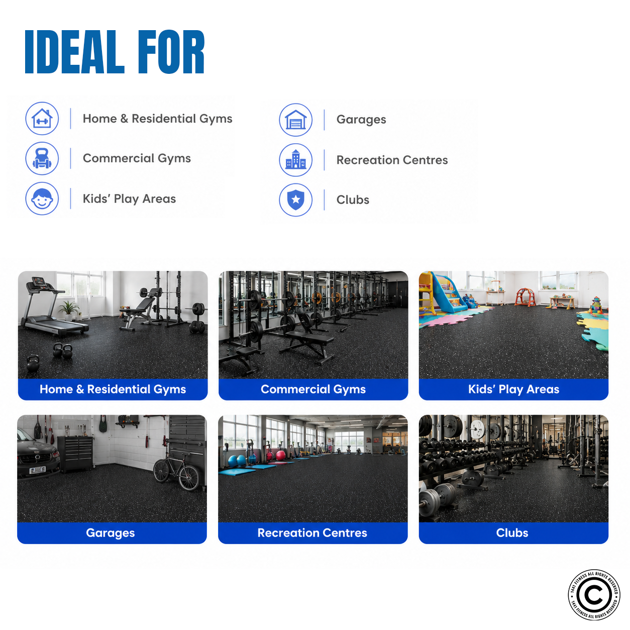 1441 Fitness Commercial Rubber Flooring 20 mm - 100 x 100 CM Speckled Red