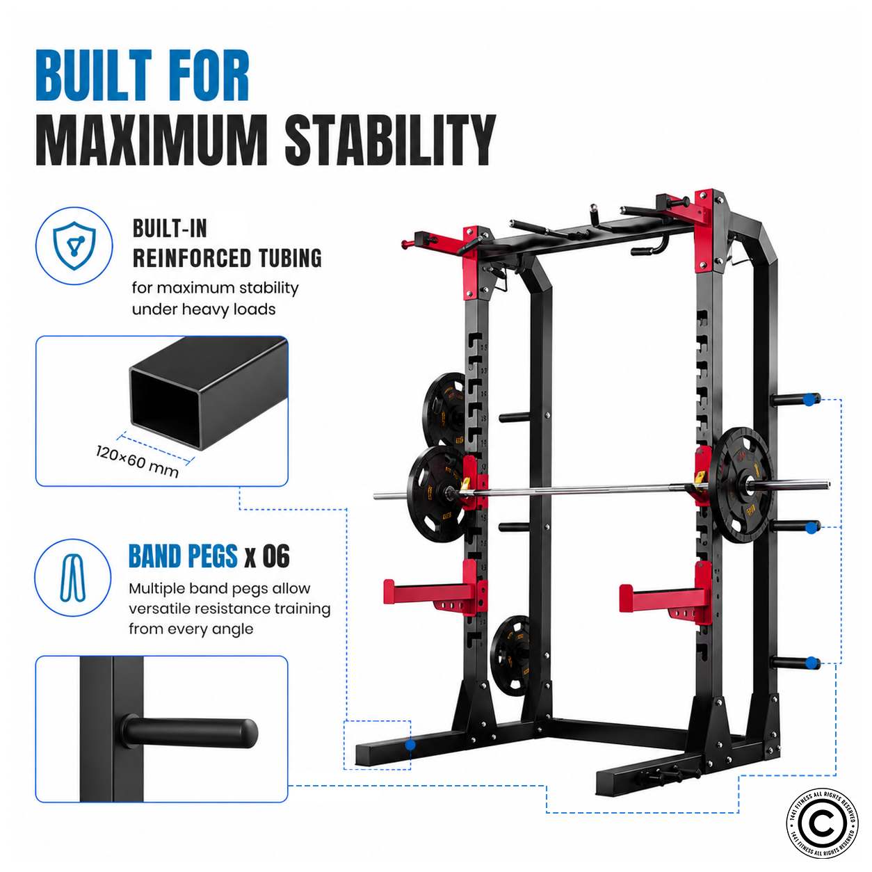 1441 Fitness Commercial Squat Rack - J611