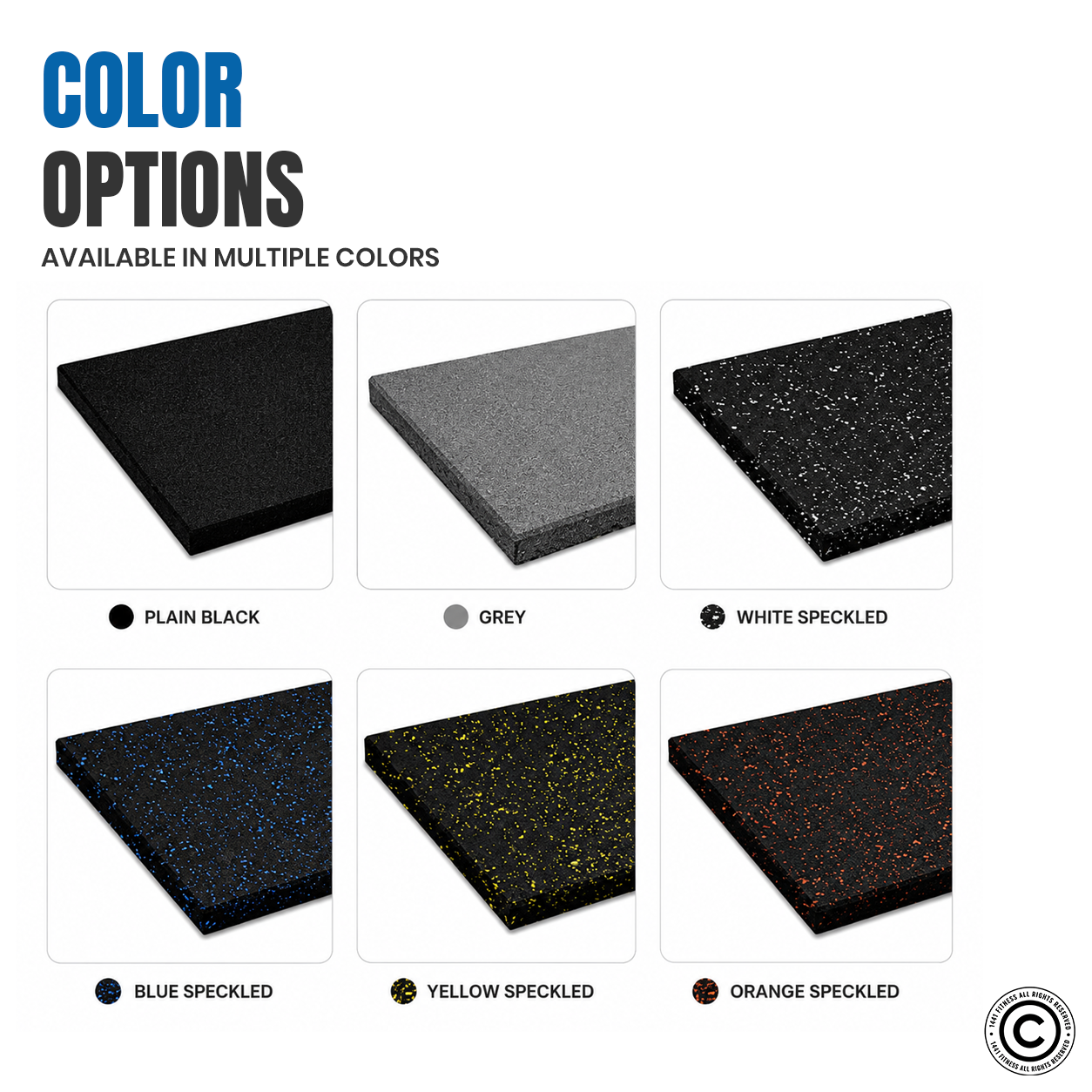 1441 Fitness Commercial Rubber Flooring 20 mm - 100 x 100 CM Speckled Red