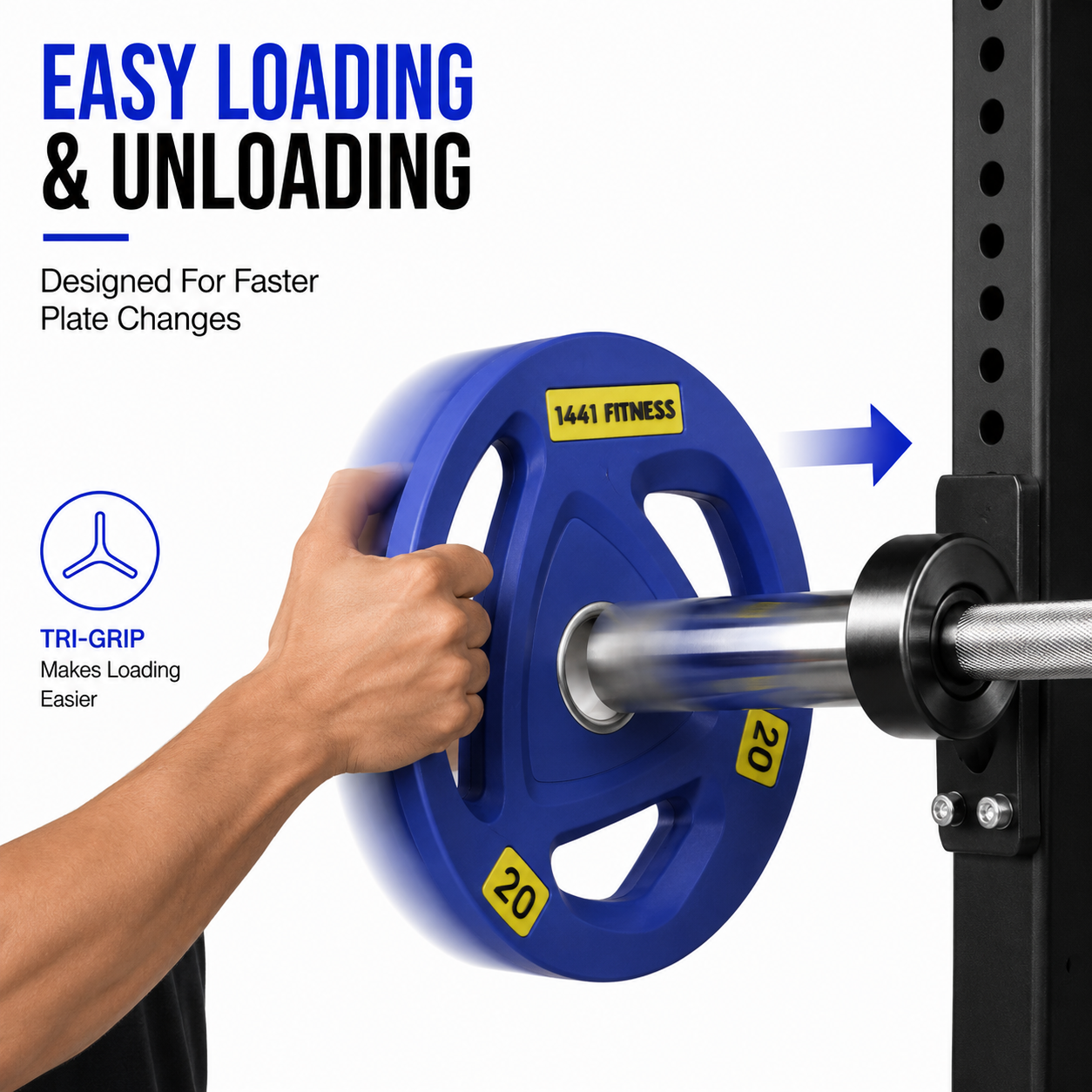 1441 Fitness Tri Grip Color PU Olympic Plates 2.5 Kg to 20 Kg - 1 Yr Warranty