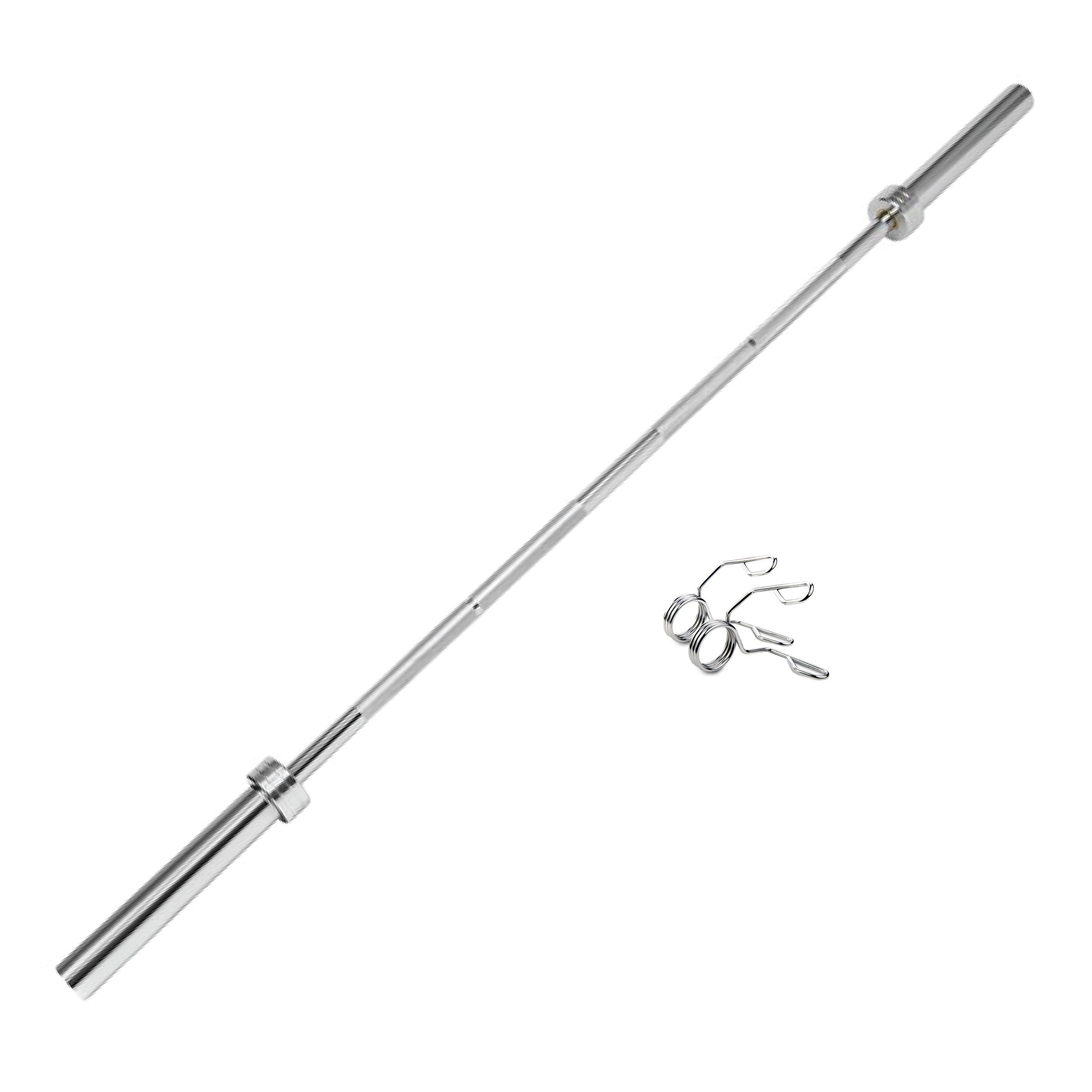 1441 Fitness 7 Ft Olympic Bar with Spring Collars - 20 Kg (Chrome)