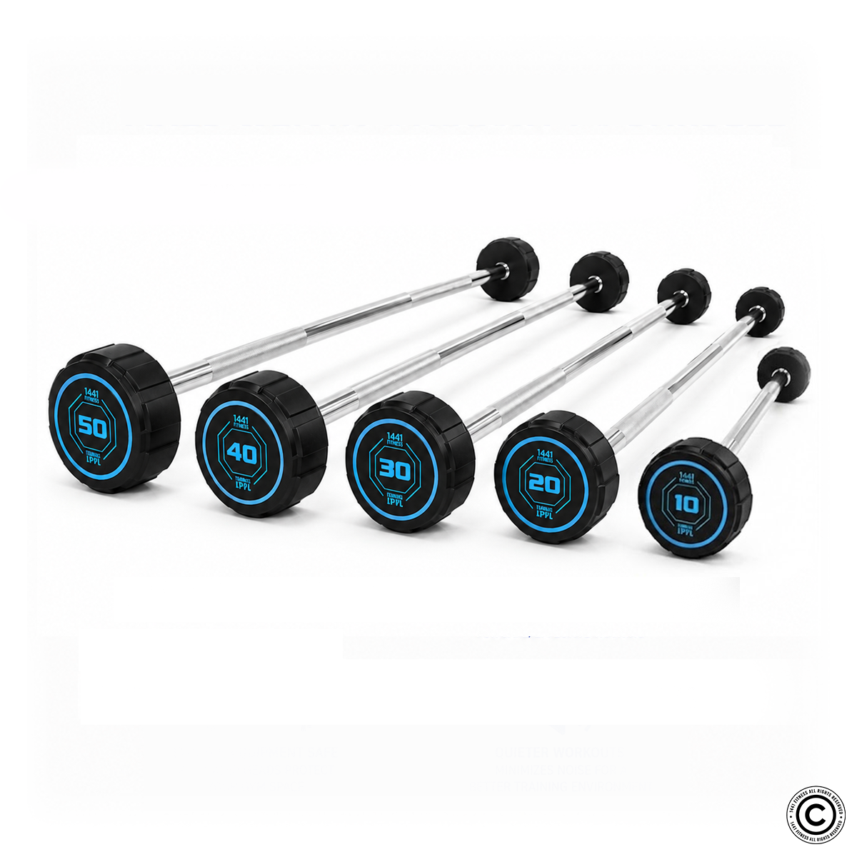 1441 Fitness Fixed Straight PU Barbell Set - 10 Kg to 30 Kg with Rack - Bundle Offer